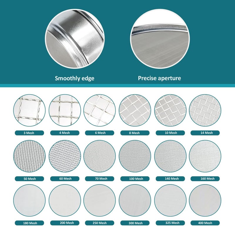 LVDALAB 304 Stainless Steel Mesh Lab Sieve, 500 Mesh (0.03mm) Aperture Test Sieve, 4inch(10cm) Economy Standard Analysis Sample Test Sieves for Industrial Laboratory Homes - Image 5